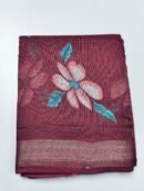 Lenin saree maroon