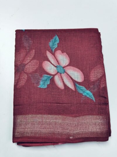 Lenin saree maroon