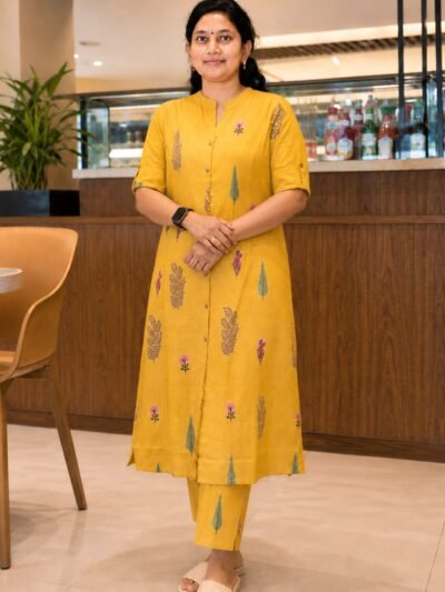 yellow kurthi