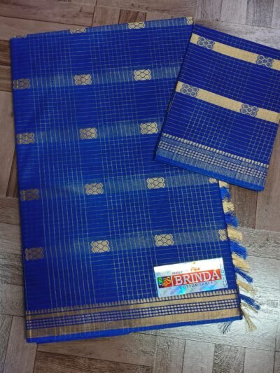 blue Cotton saree